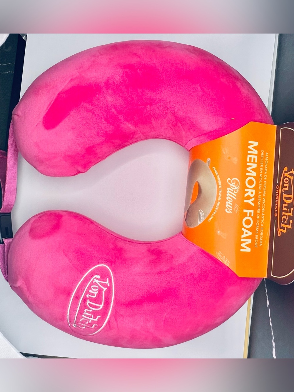 Von Dutch Classic Memory Foam Travel Neck Pillow- Pink OR Black. NWT - Picture 12 of 15